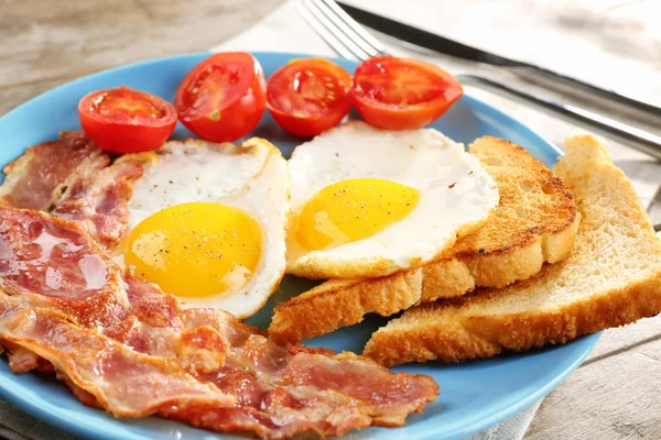 Breakfast with fried eggs Stock Picture