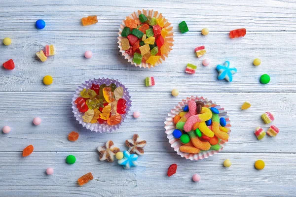 Composizione con gustose caramelle — Foto Stock
