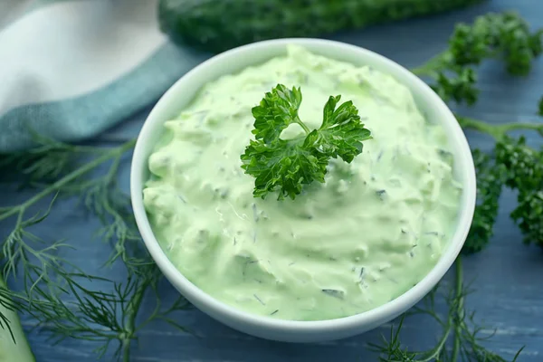 Delicious yogurt sauce — Stock Photo, Image