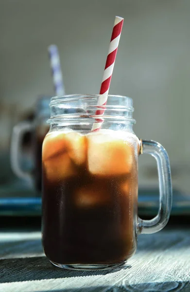 Mason jar with cold brew coffee