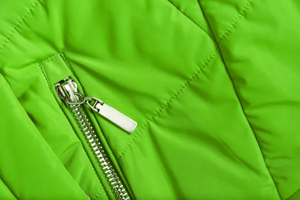 Green cloth with zipper — Stock Photo, Image