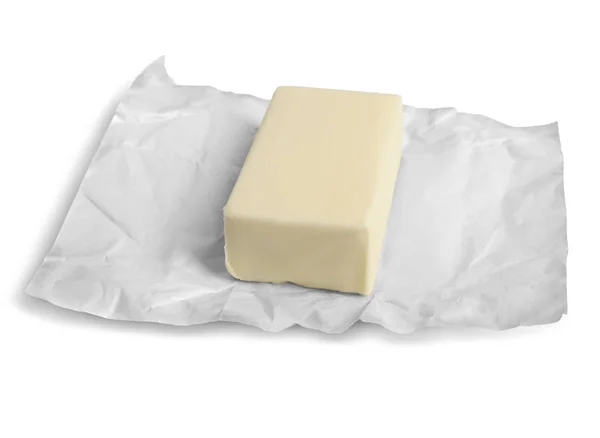 Wrapping with piece of butter — Stock Photo, Image