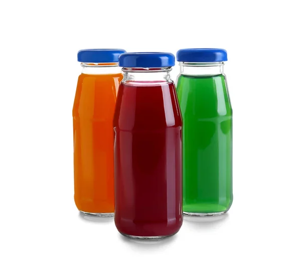 Different juices in bottles — Stock Photo, Image