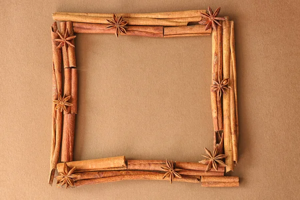 Frame made of cinnamon sticks — Stock Photo, Image