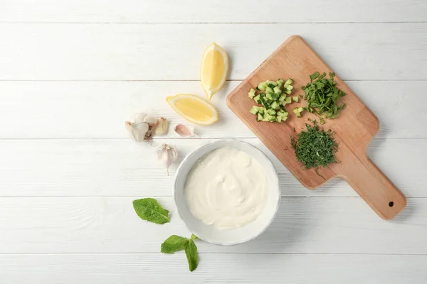 Delicious yogurt sauce — Stock Photo, Image