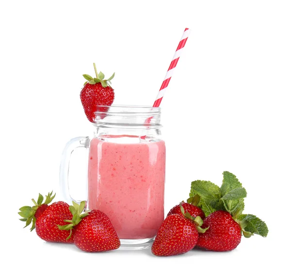 Batido casero de fresa — Foto de Stock