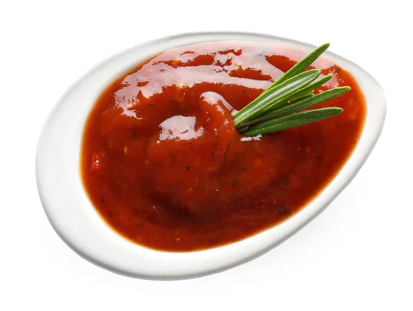 Bowl with tomato sauce — Stock Photo, Image