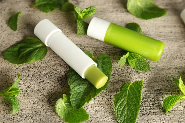 Hygienic lipstick with lemon balm — Stock Photo, Image