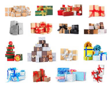 Noel hediye kutuları kolaj