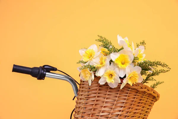 Bicycle with basket of flowers