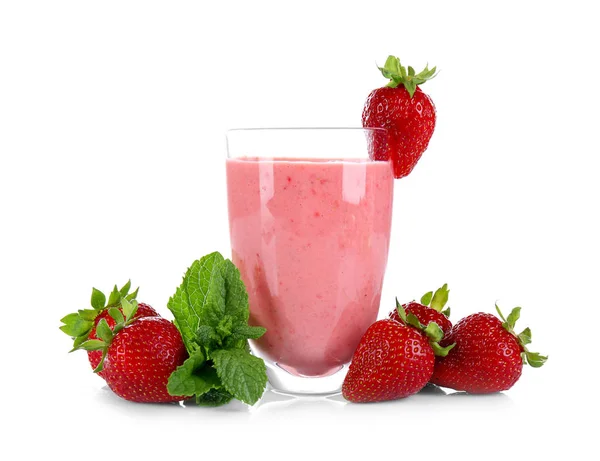 Erdbeer hausgemachter Smoothie — Stockfoto