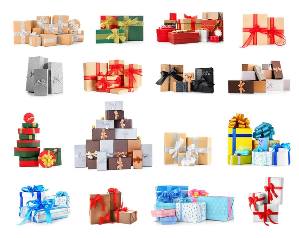 Noel hediye kutuları kolaj