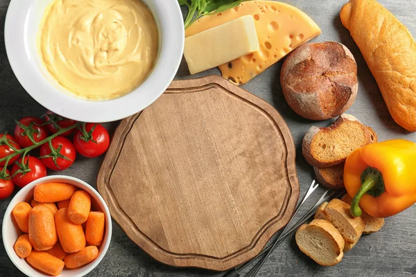 Plate with cheese fondue — Stock Photo, Image