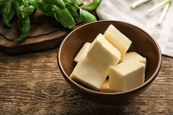 Bowl with cubes of butter — Stock Photo, Image