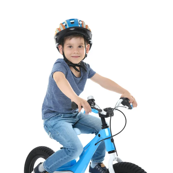 Bonito menino andar de bicicleta — Fotografia de Stock