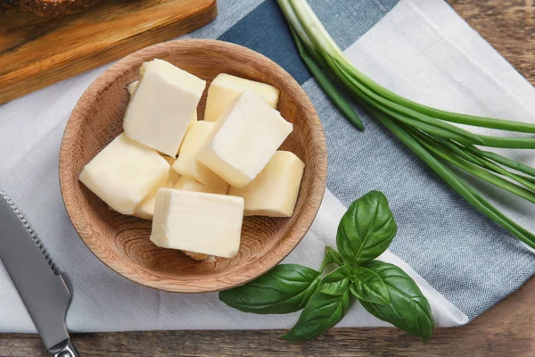 Bowl with cubes of butter — Stock Photo, Image