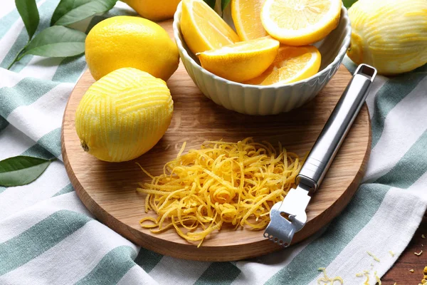 Lemons, zest and special tool — Stock Photo, Image