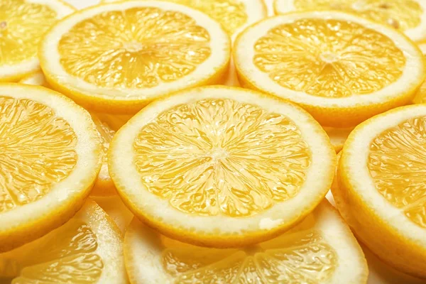 Skivor av läckra saftiga citron, närbild — Stockfoto