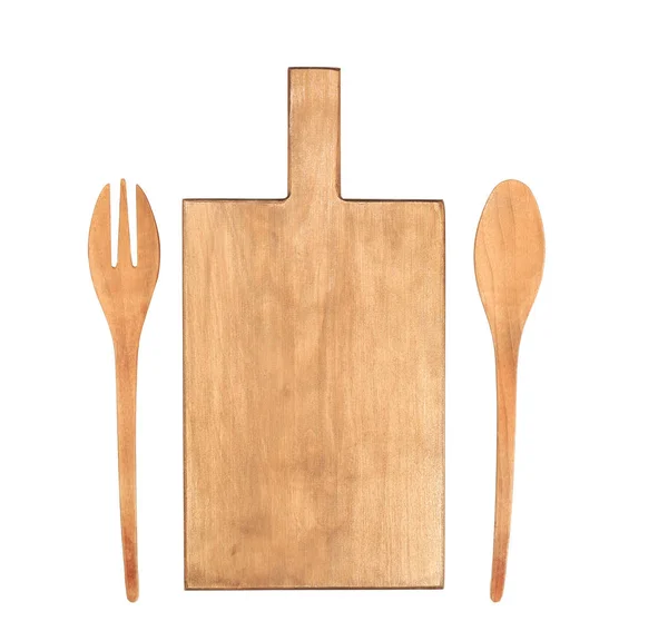 Wooden board and utensils — Stock Photo, Image