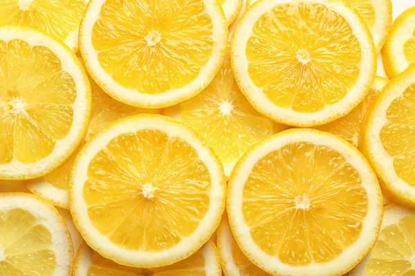 Skivor av läckra saftiga citron, närbild — Stockfoto