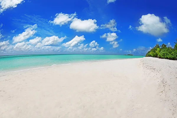 Vista de la hermosa playa en el complejo tropical — Foto de Stock