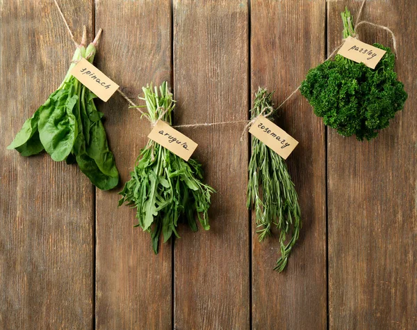 Fresh herbs hanging — Stock Photo, Image