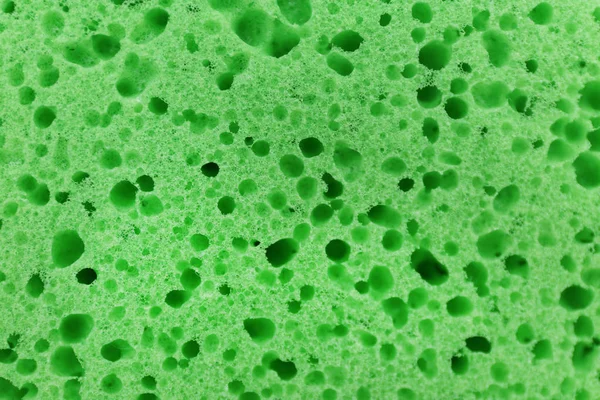Green sponge, closeup, green color concept — Stock Photo, Image
