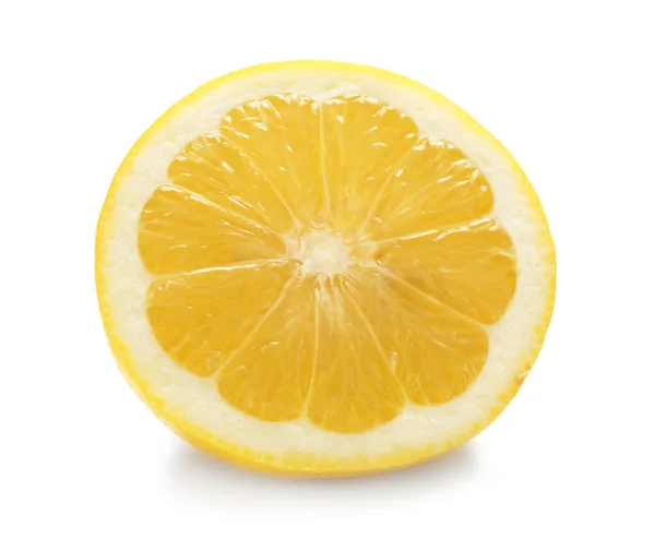 Köstliche Zitronenscheiben auf weißem Hintergrund — Stockfoto