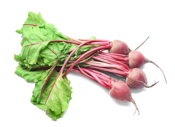 Bunch of young beets on white background — Stock Photo, Image