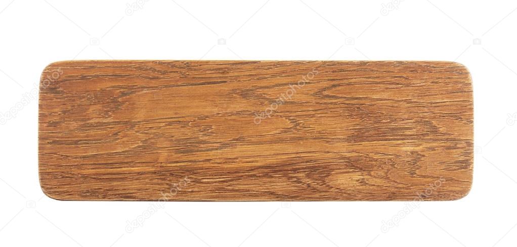Wooden board on white 