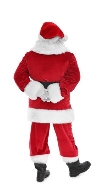 Otantik Noel Baba beyaz arka plan üzerinde duran