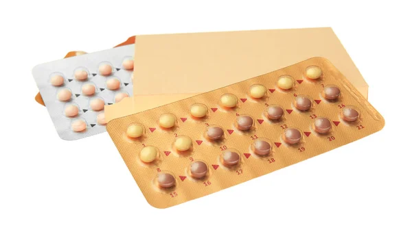 तोंडी गर्भनिरोधक गोळ्या सह पट्ट्या — स्टॉक फोटो, इमेज