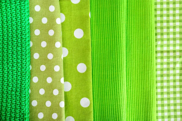 Uppsättning av gröna textilier — Stockfoto