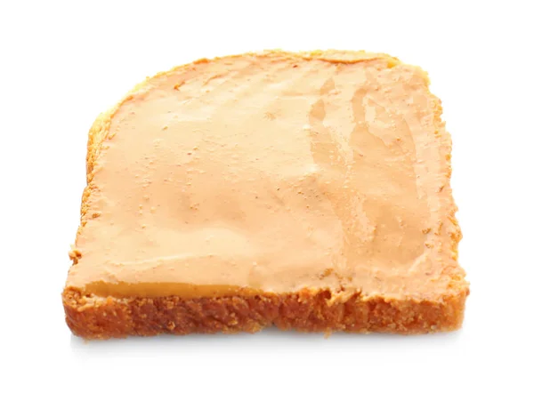 Plasterek chleba z masłem orzechowym — Zdjęcie stockowe