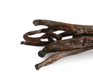 Beyaz üzerine vanilya pods  