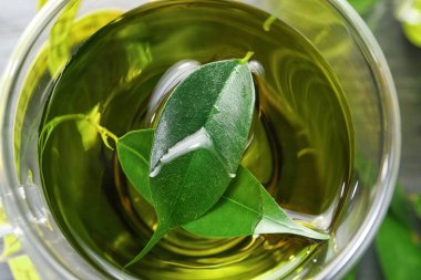 Çay yaprakları tablo ile