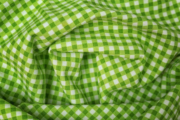 Green checkered cloth — Stock Photo, Image