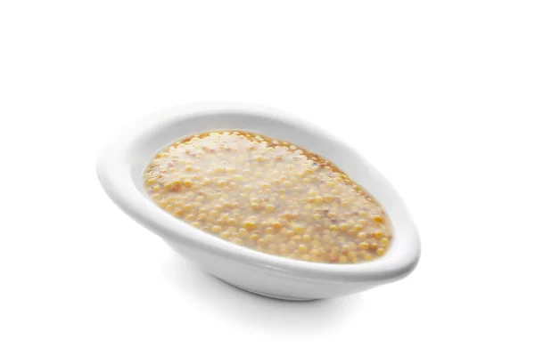 Bowl of delicious Dijon mustard sauce — Stock Photo, Image