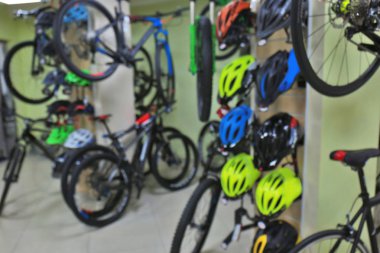 Bisiklet dükkanı bulanık bakış