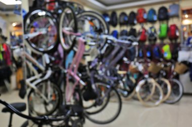 Bisiklet dükkanı bulanık bakış