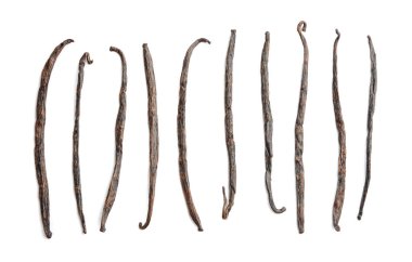 Beyaz üzerine vanilya pods  