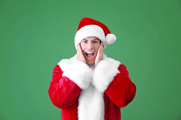 Bonito homem com traje de Papai Noel — Fotografia de Stock