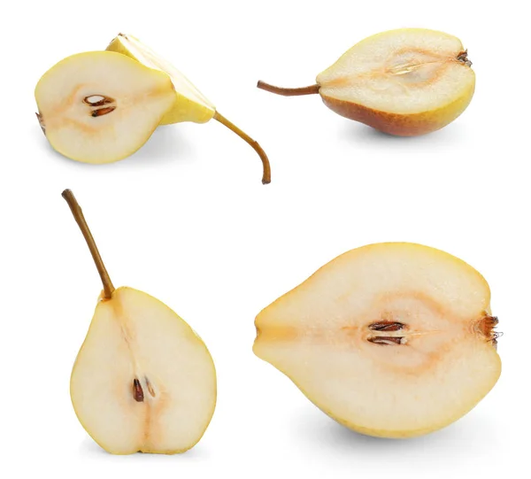 Collection of sliced ripe pear — Stock Photo, Image