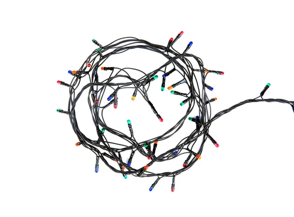 Christmas lights on white — Stock Photo, Image