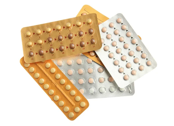 Смужки з пероральними контрацептивними таблетками — стокове фото