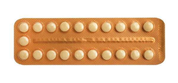 Tira de pílulas contraceptivas orais — Fotografia de Stock