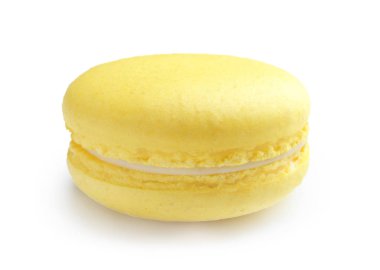Beyaz zemin üzerine limon macaron