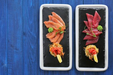 somon ve ton balıklı sashimi 