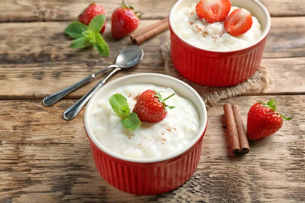 Creamy rice pudding — Stock Photo, Image