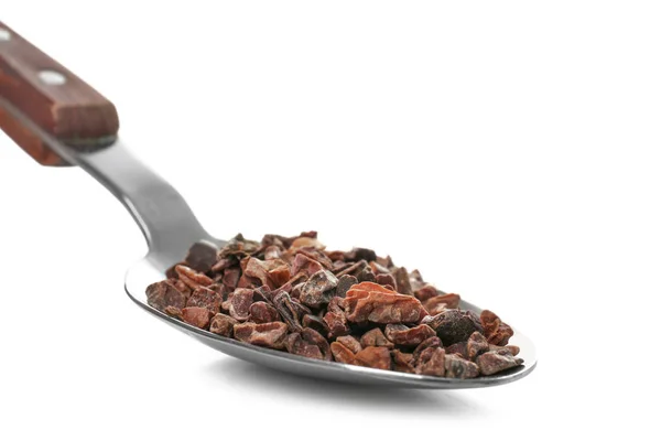 Cucchiaio con pennini di cacao — Foto Stock